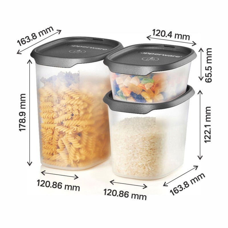 TUPPERWARE ONE TOUCH FRESH SET of 540ML, 1.1LTR & 1.18LTR