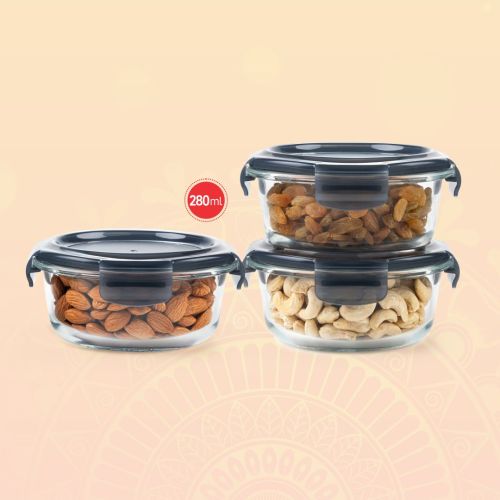 TUPPERWARE CLEAR STACK GLASS 280ML (SET OF 3)