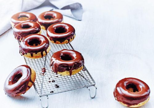 Shaking Donuts with Chocolate Frosting