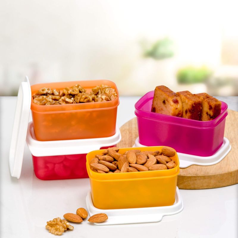 Details about   Tupperware Keep Tabs XtraMini Set of 4-160ml each in 4 different colors-New 